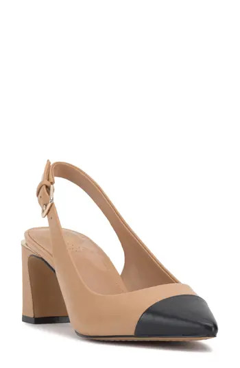 Vince Camuto Hamden Slingback Pointed Toe Pump in Sandstone/bl Dlxnpl at Nordstrom Rack, Size 8 | Nordstrom Rack