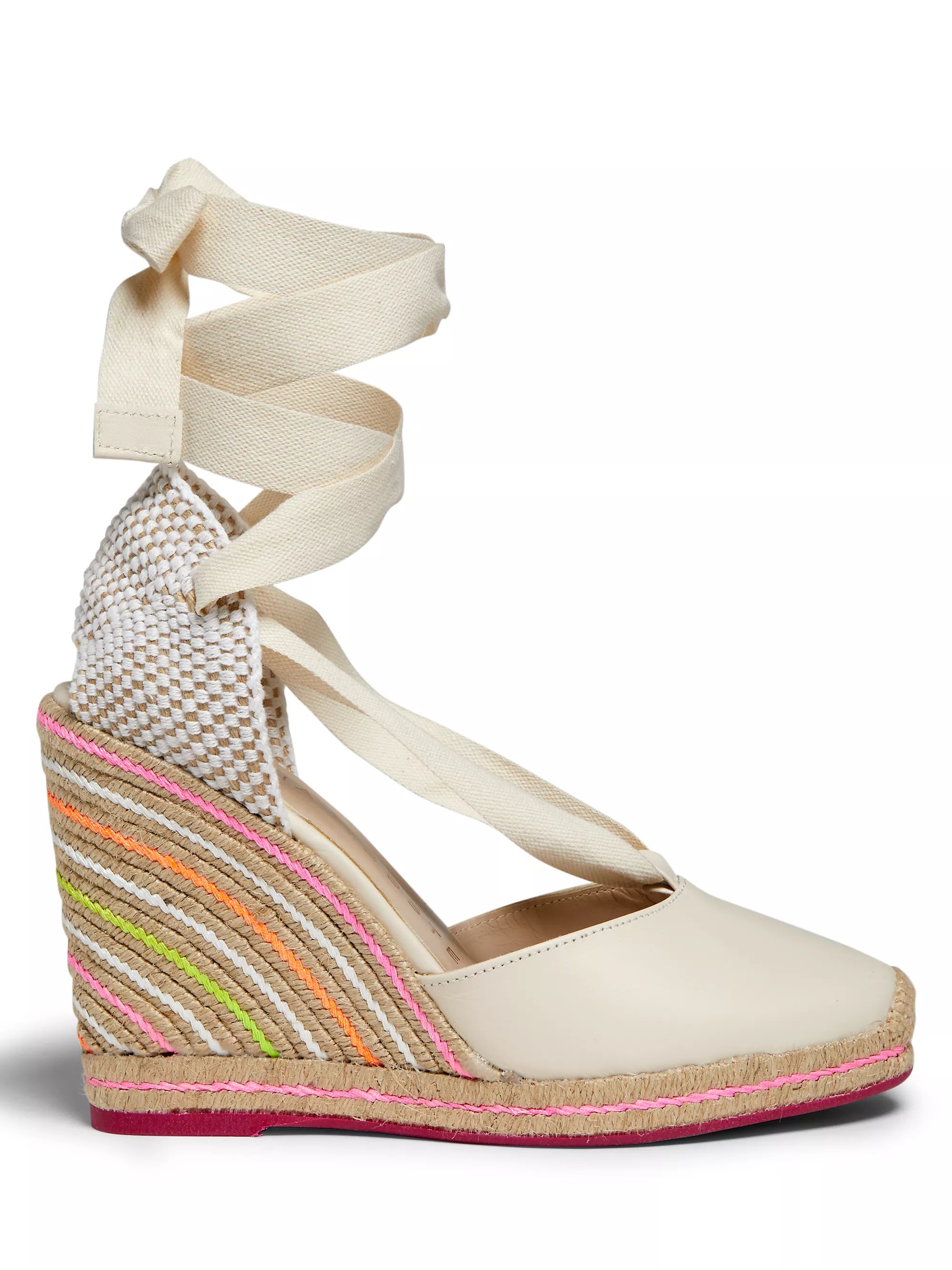 Valentina 110MM Striped Espadrille Wedge Sandals | Saks Fifth Avenue