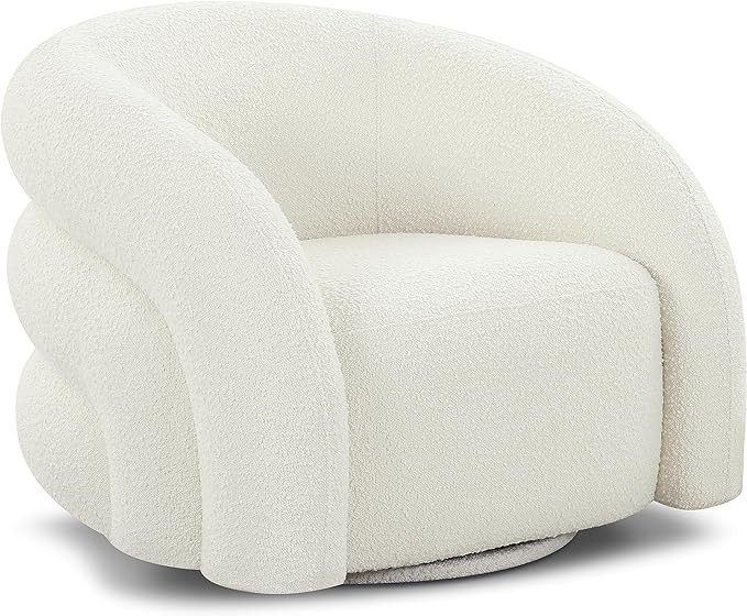 POLY & BARK Volos Swivel Chair, Ivory White Boucle | Amazon (US)