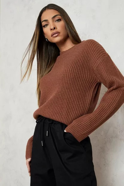 Fisherman Crew Neck Jumper | Boohoo.com (UK & IE)