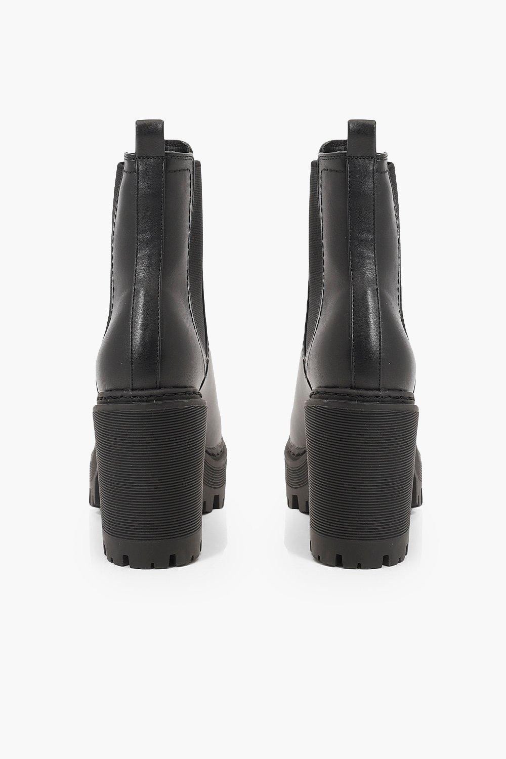Chunky Cleated Chelsea Boots | Boohoo.com (US & CA)