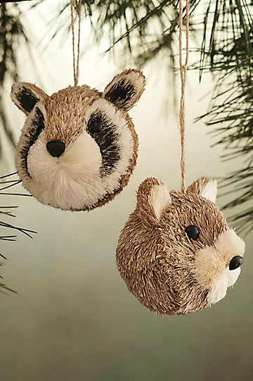 Fox Friends Brush Ornaments, Set of 2 | Anthropologie (US)