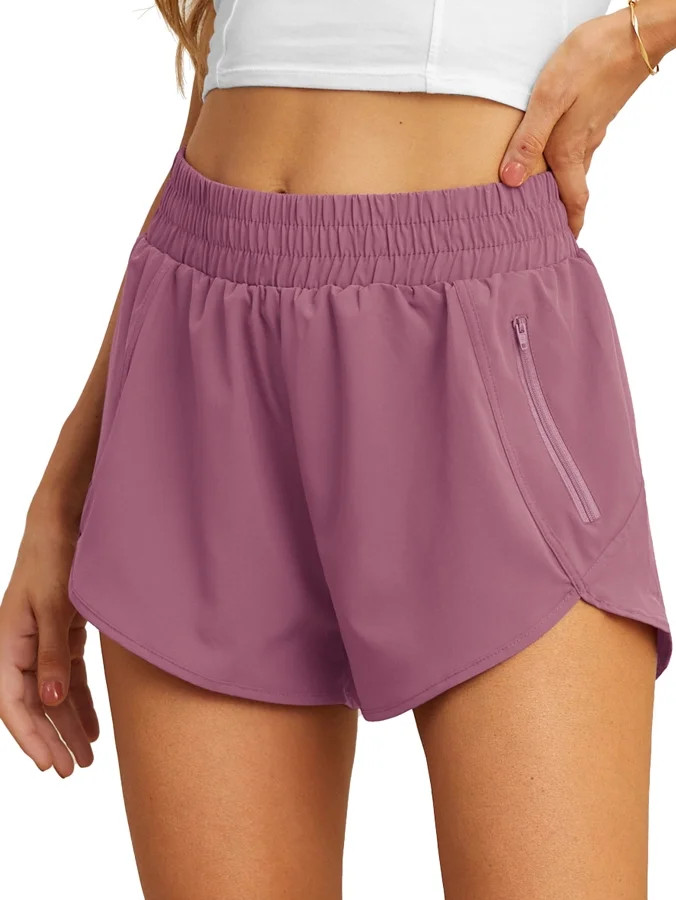 Cueply Women's Running Shorts High Waisted Athletic Gym Workout Shorts with Liner Zipper Pockets ... | Walmart (US)