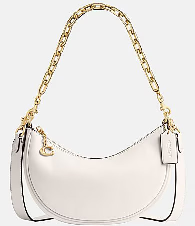 COACH Mira Gold Hardware Leather Shoulder Bag - Chalk | Dillard's