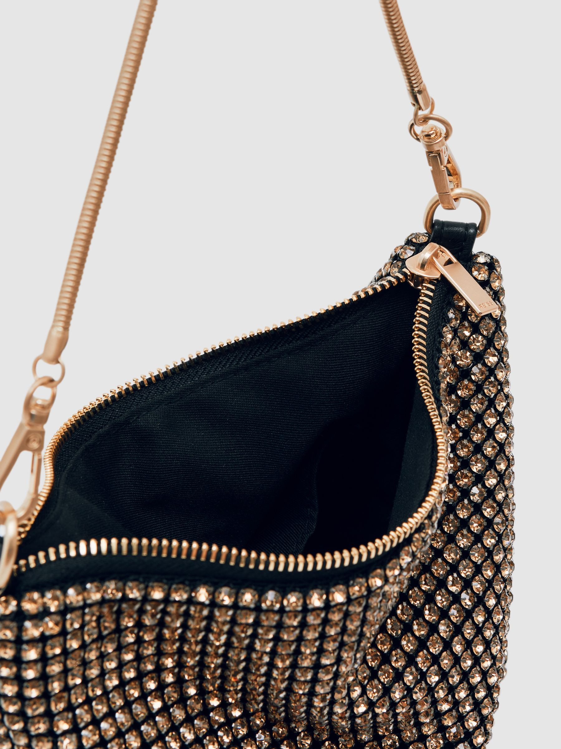 Crystal Bracelet Pouch Bag in Gold | Reiss UK