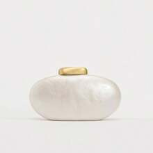 Egg Shape Ivory Clutch Bag Acrylic Purse For Women Luxury Wedding Evening Party Purse Handbag Summer New | SHEIN
