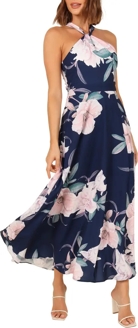 Miara Floral Print Halter Dress | Nordstrom