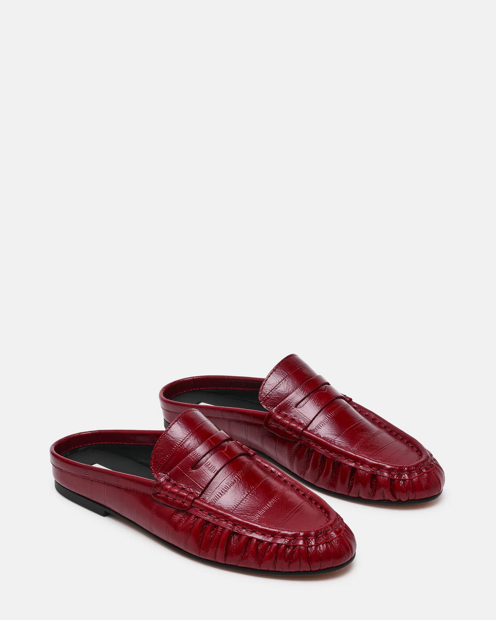 RAFE Burgundy Eel Slip-On Mule Women's Loafer | Steve Madden (US)