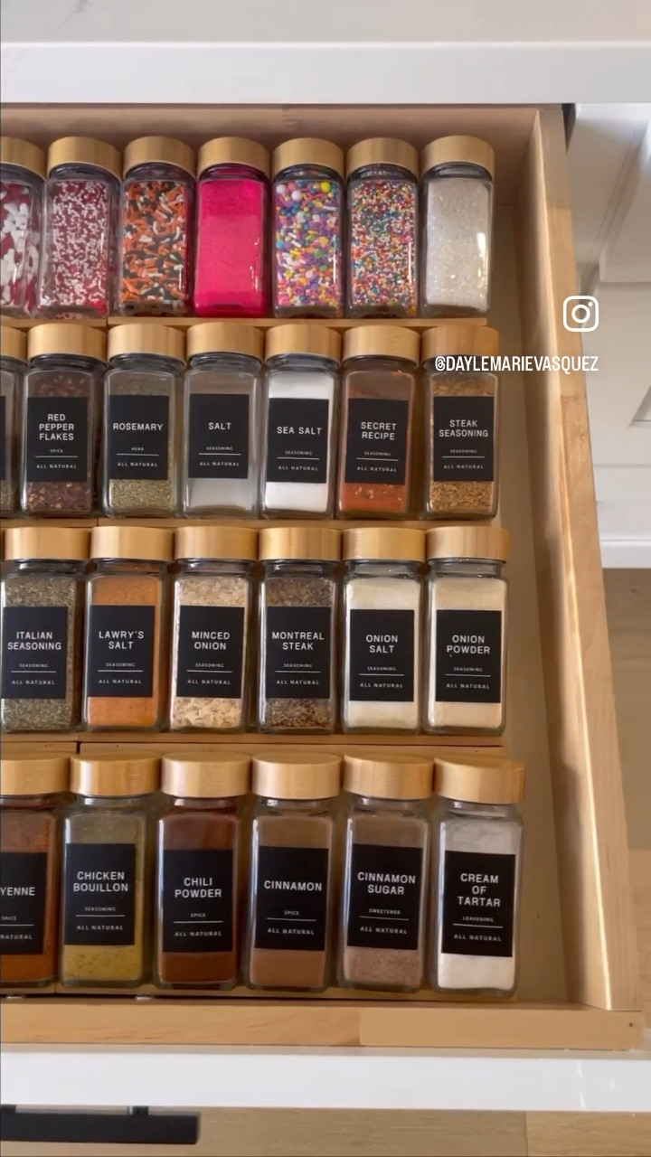 Spice drawer organization ✨ 

#organization #kitchen #kitchenorganization #spicedrawer #spicejars 

#LTKhome #LTKFind #LTKunder50