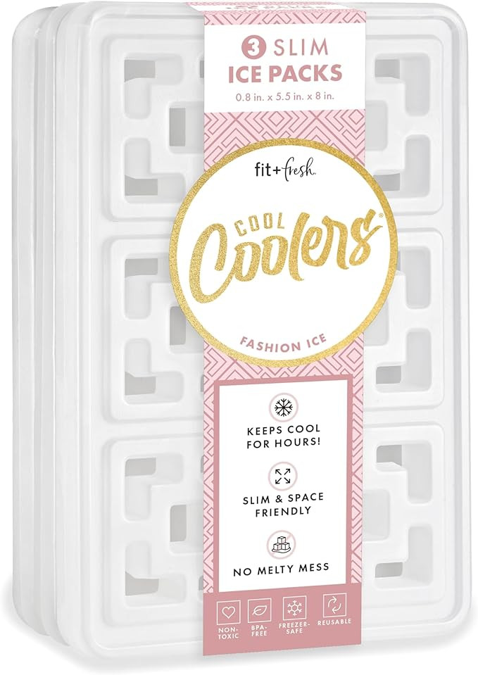 Cool Coolers XL Fashion Ice by Fit & Fresh, 3pk Ice Blocks for Lunchboxes, Quick Freeze, Space Sa... | Amazon (US)