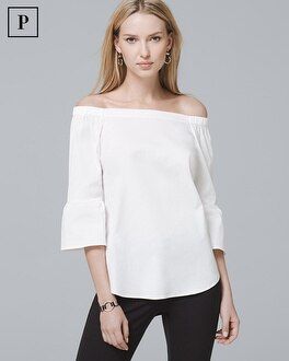 Petite Off-The-Shoulder Bell-Sleeve Top | White House Black Market