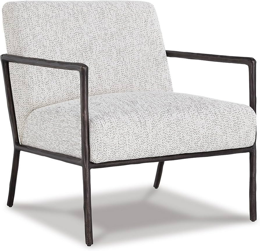 Benjara Set Tusk 29 Inch Accent Chair, Classic Aluminum Frame, Upholstery, Black and White | Amazon (US)