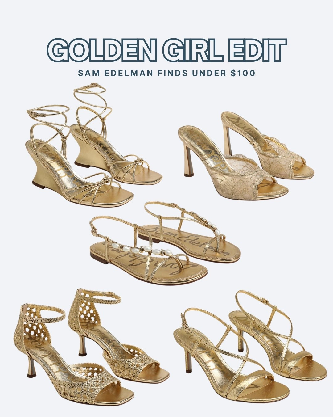 Chic gold sandals, both flats and heels, for summer into fall. All finds under $100 from Sam Edelman.

#LTKSaleAlert #LTKootd
