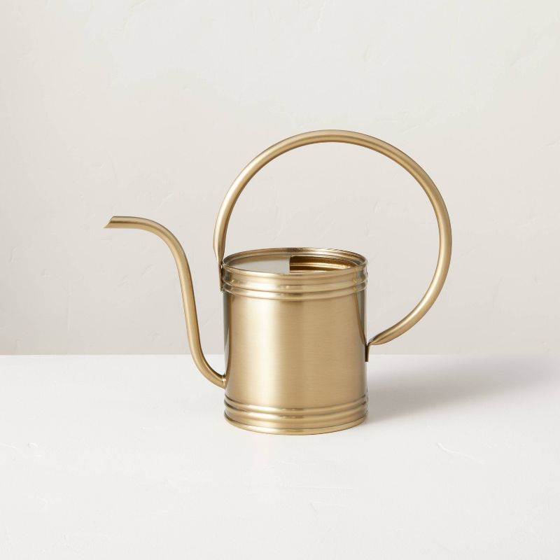 1L Accented Metal Watering Can Brass Finish - Hearth &#38; Hand&#8482; with Magnolia | Target