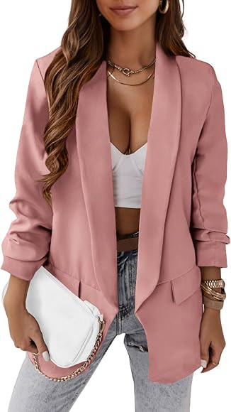 PRETTYGARDEN Womens Casual Blazer 2025 Spring Fall Fashion Long Sleeve Open Front Work Office Sui... | Amazon (CA)