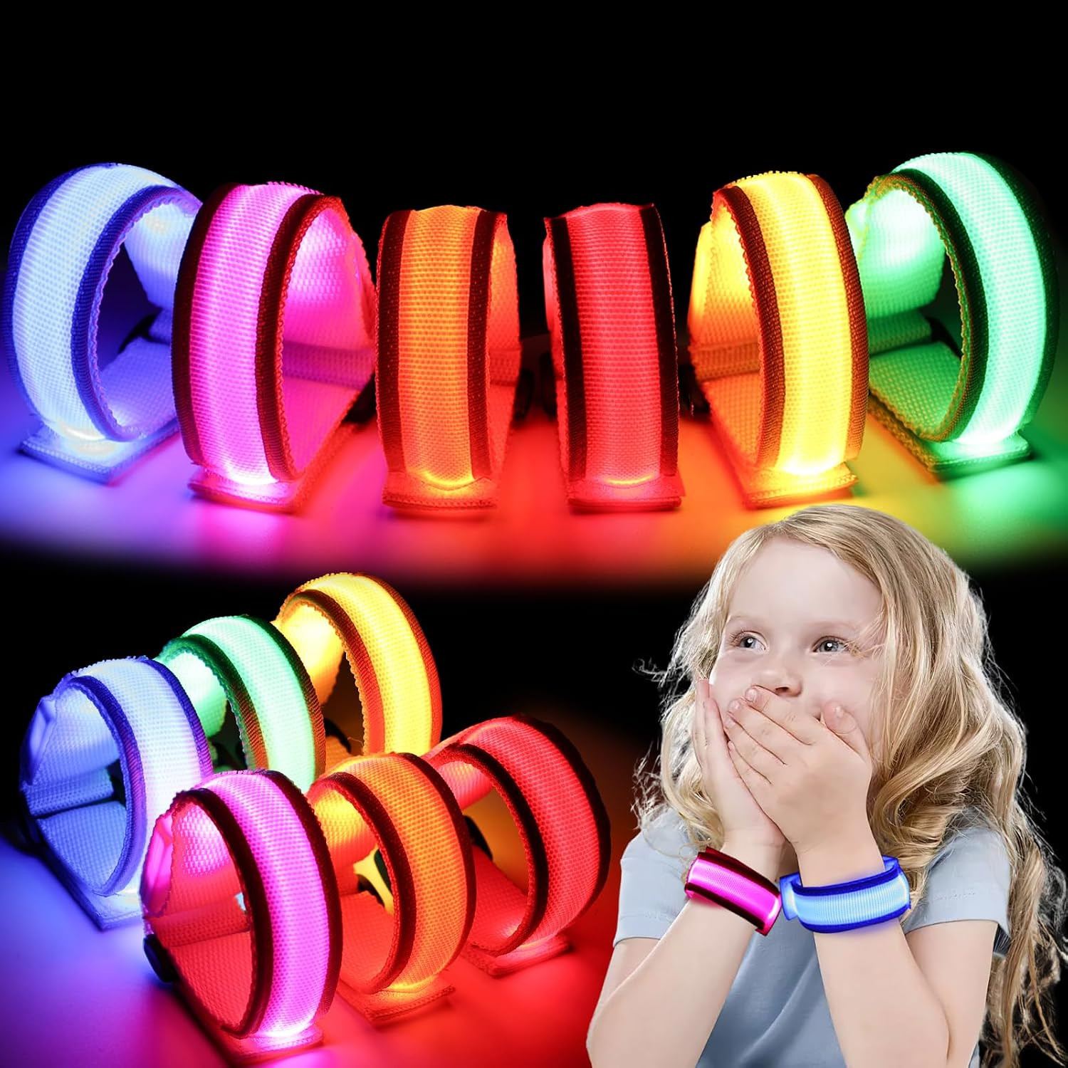 6 PCS Light Up Fidget Bracelets, Glow in the the Dark Party | Amazon (US)