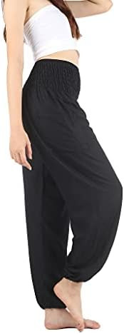 Boho Pants 2-Pocket Flowy Harem Pants Women for Yoga Travel Hippie Clothes | Amazon (US)