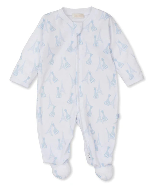Sophie La Girafe On Tour Blue Zip Footie | Kissy Kissy