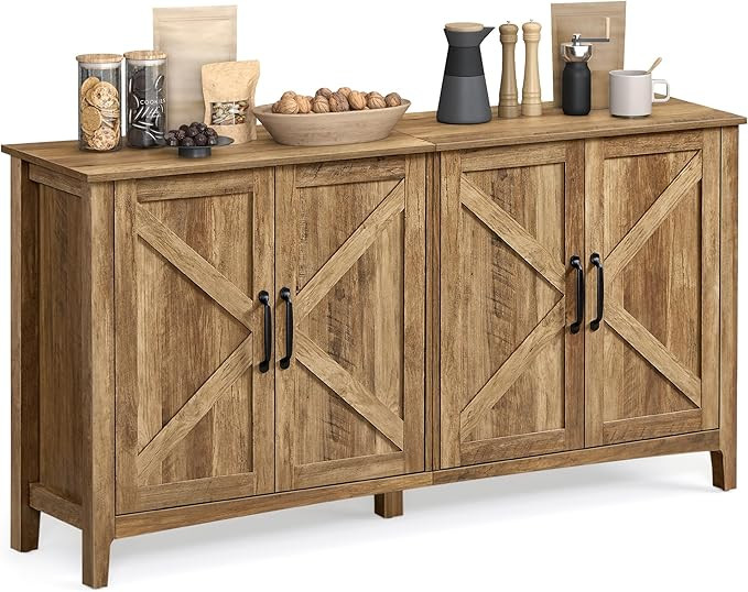 VASAGLE LIRY Collection - Storage Cabinet, Buffet Cabinet, Sideboard, Credenza, with Adjustable S... | Amazon (US)