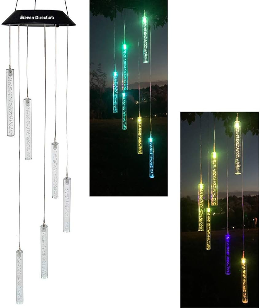 Solar Wind Chimes Auto Chang Colors,Gifts for Mom Women ,Outdoor Waterproof Decorations Acrylic M... | Amazon (US)