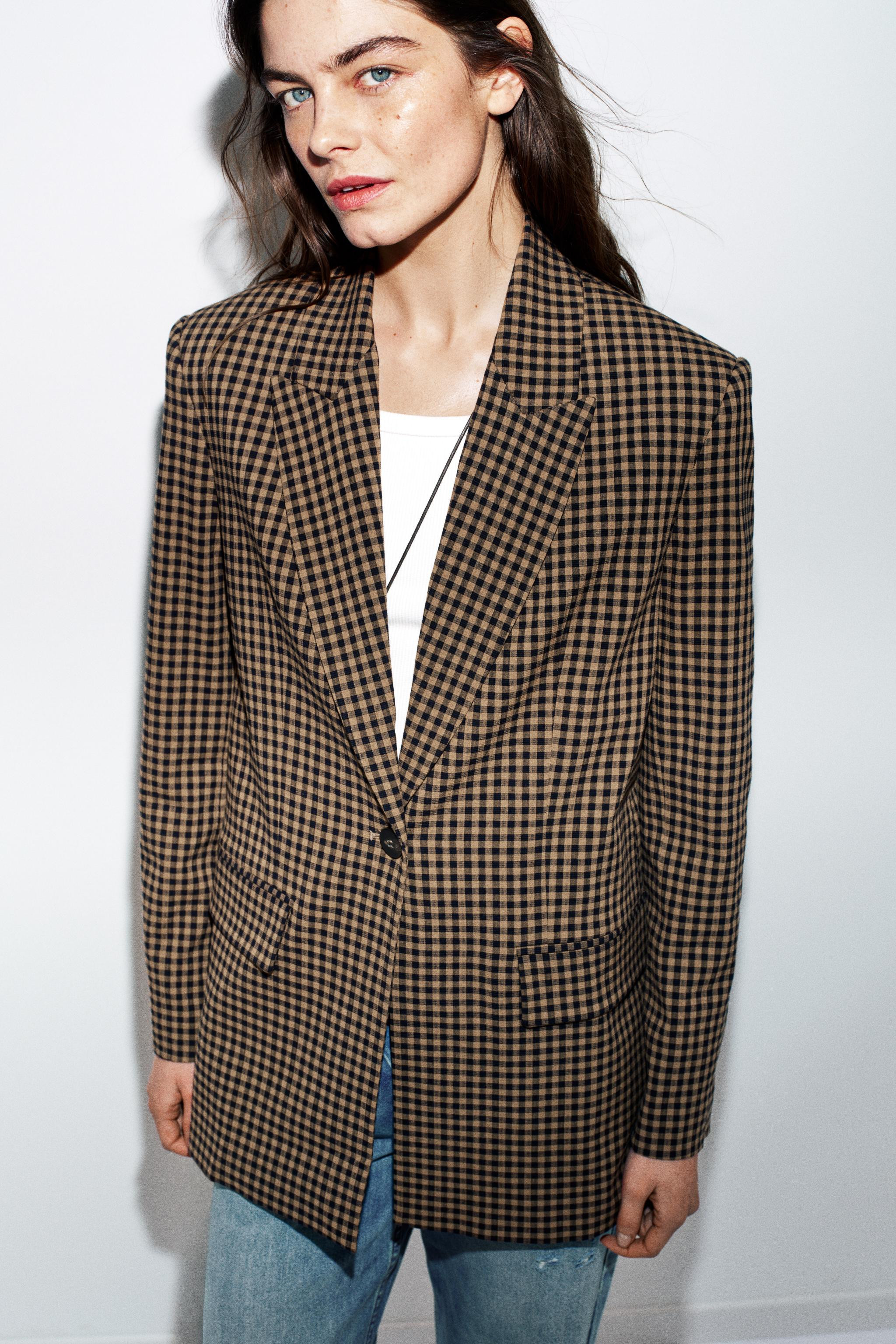 OVERSIZED GINGHAM BLAZER | Zara UK