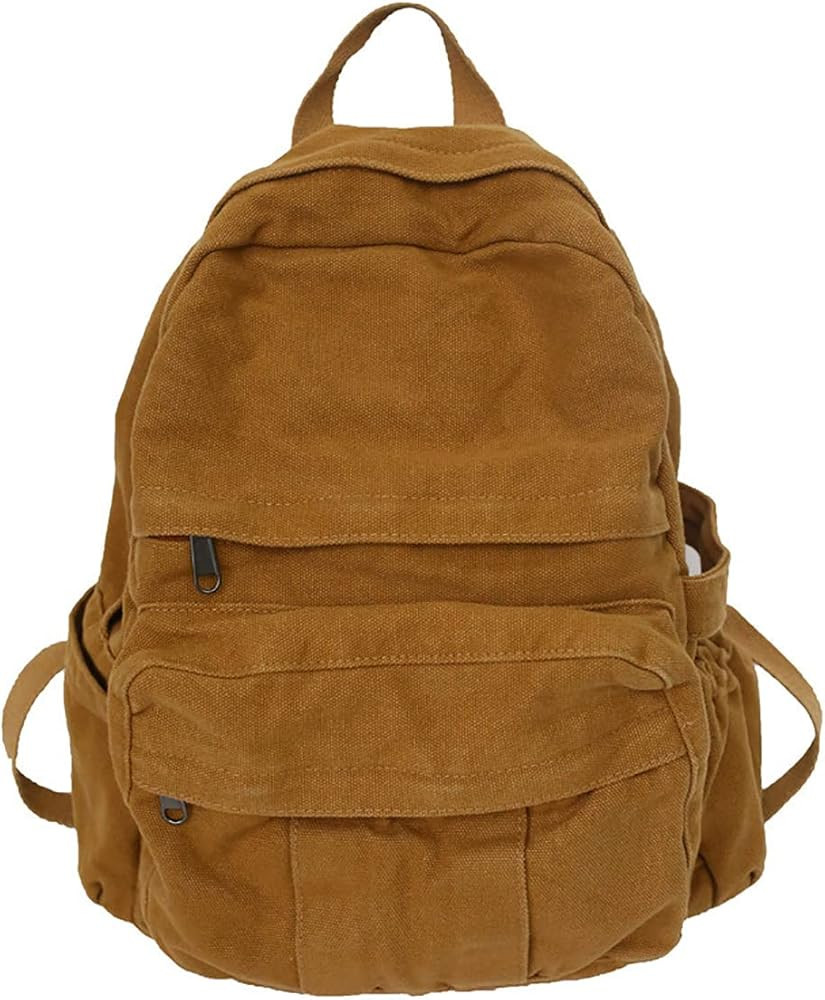Laptop Backpack for Women Travel Canvas Vintage Brown Aesthetic School | Amazon (US)