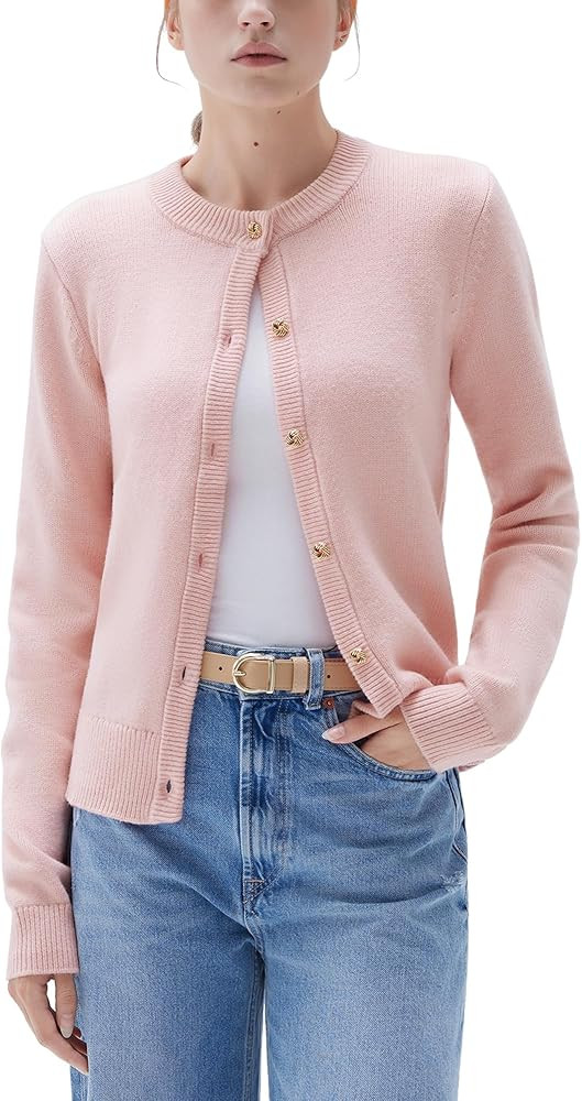 SUUKSESS Women Chunky Cashmere Cardigan Sweaters Trendy Fall Fashion Button Up Long Sleeve Knit O... | Amazon (US)