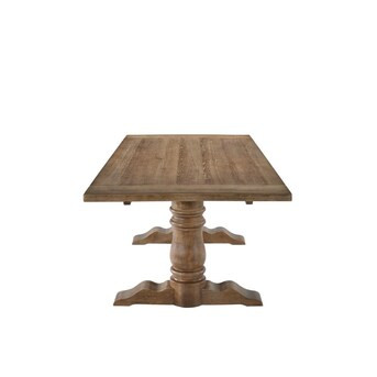 ACME FURNITURE Leventis Weathered Oak Traditional Dining Table, Wood with Wood Base | Lowe's