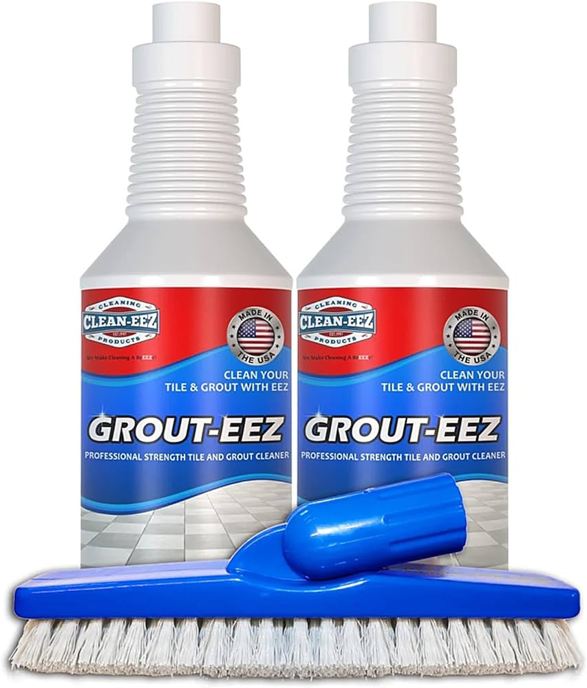Clean-eez Grout Cleaner 2 Pack with Free Stand-Up Brush - Stain Remover Heavy-Duty Scrubber - Bat... | Amazon (US)