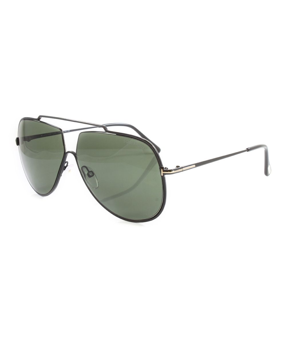 Tom Ford Men's Sunglasses Black - Black Chase Modified Aviator Sunglasses | Zulily