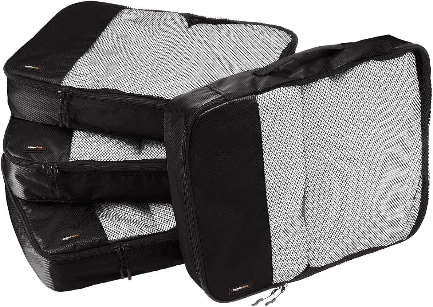 Amazon Basics 4 Piece Packing Travel Organizer Cubes Set - Large, Grey | Amazon (US)