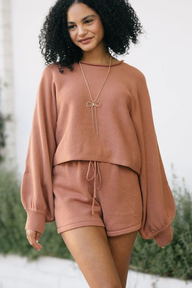 Jamie Puff Sleeve Cropped Sweater | Morning Lavender