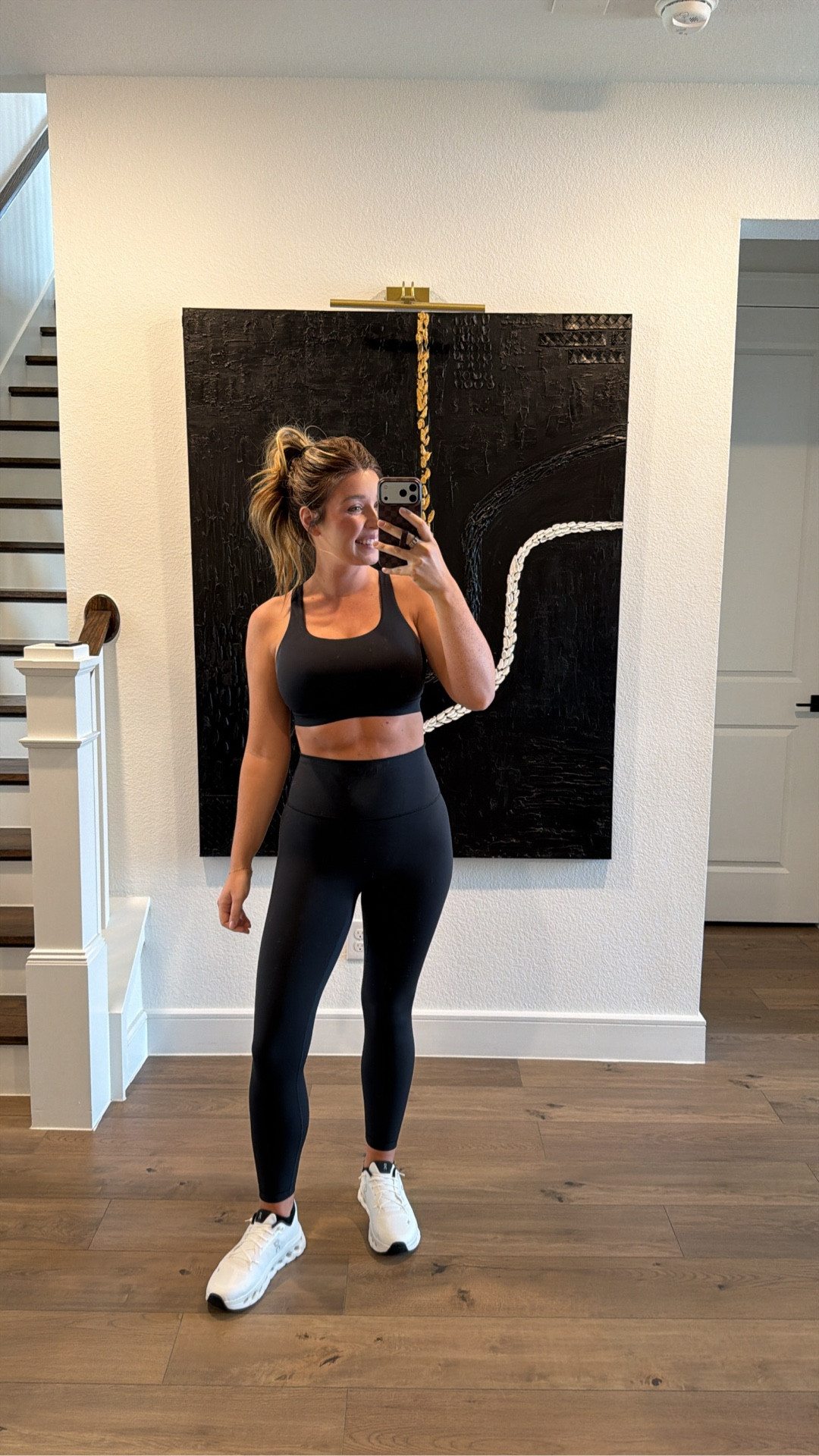 Today’s active outfit - just a quick couple miles around the neighborhood. Testing out these new on clouds a friend recommended. Sports bra is a 10. Leggings are an 8. Currently 5’7 • 150lbs • 34DDD

#LTKfitnessgoals #LTKActive #LTKootd