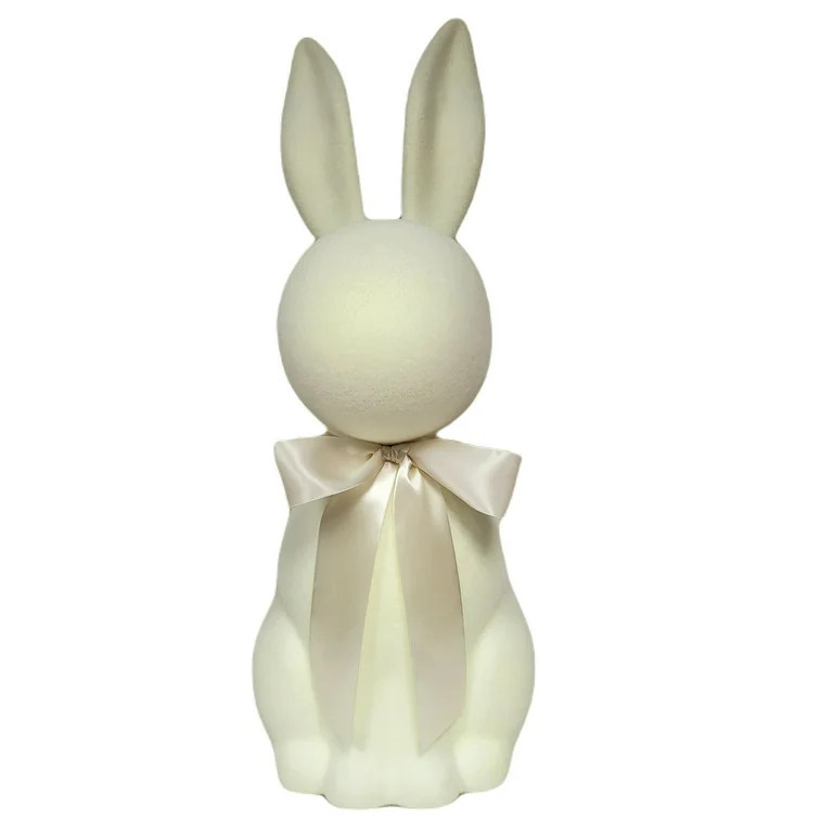 Easter White Flocked Bunny Decoration, 27 in, by Way To Celebrate | Walmart (US)