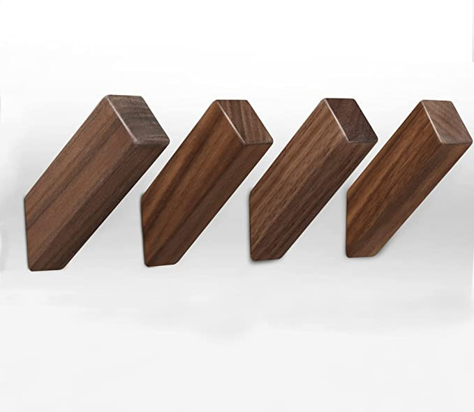 Wooden Coat Hooks OHIYO 4pcs Wood Hooks Wall Mounted Coat Hooks for Hanging Natural Wooden Hook C... | Amazon (US)