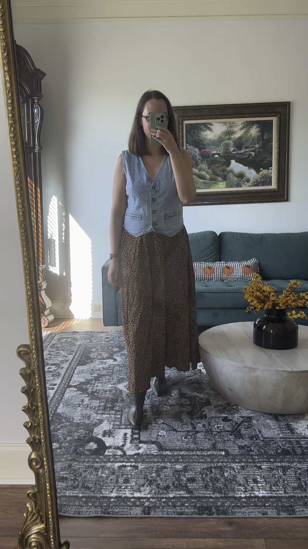 Fall outfit inspo! 🍂

Leopard skirt from Amazon - wearing medium

Denim vest - wearing medium but for sure could have done the small 

Boots TTS from NSALE

Fall outfits, fall dress, fall family photos outfit, fall dresses, travel outfit, Abercrombie jeans, Madewell jeans, bodysuit, jacket, coat, booties, ballet flats, tote bag, leather handbag, fall outfit, Fall outfits, athletic dress, fall decor, Halloween, work outfit, white dress, country concert, fall trends, living room decor, primary bedroom, wedding guest dress, Walmart finds, travel, kitchen decor, home decor, business casual, patio furniture, date night, winter fashion, winter coat, furniture, Abercrombie sale, blazer, work wear, jeans, travel outfit, swimsuit, lululemon, belt bag, workout clothes, sneakers, maxi dress, sunglasses,Nashville outfits, bodysuit, midsize fashion, jumpsuit, spring outfit, coffee table, plus size, concert outfit, fall outfits, teacher outfit, boots, booties, western boots, jcrew, old navy, business casual, work wear, wedding guest, Madewell, family photos, shacket, fall dress, living room, red dress boutique, gift guide, Chelsea boots, winter outfit, snow boots, cocktail dress, leggings, sneakers, shorts, vacation, back to school, pink dress, wedding guest, fall wedding guest

#LTKSeasonal #LTKBacktoSchool #LTKFindsUnder50