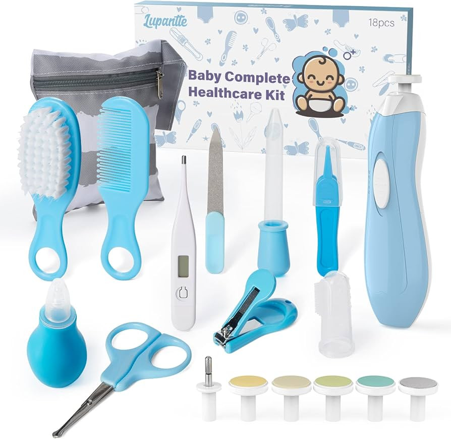 Baby Healthcare and Grooming Kit 18 in 1 Baby Electric Nail Trimmer Set Lupantte Nursery Care Kit... | Amazon (US)