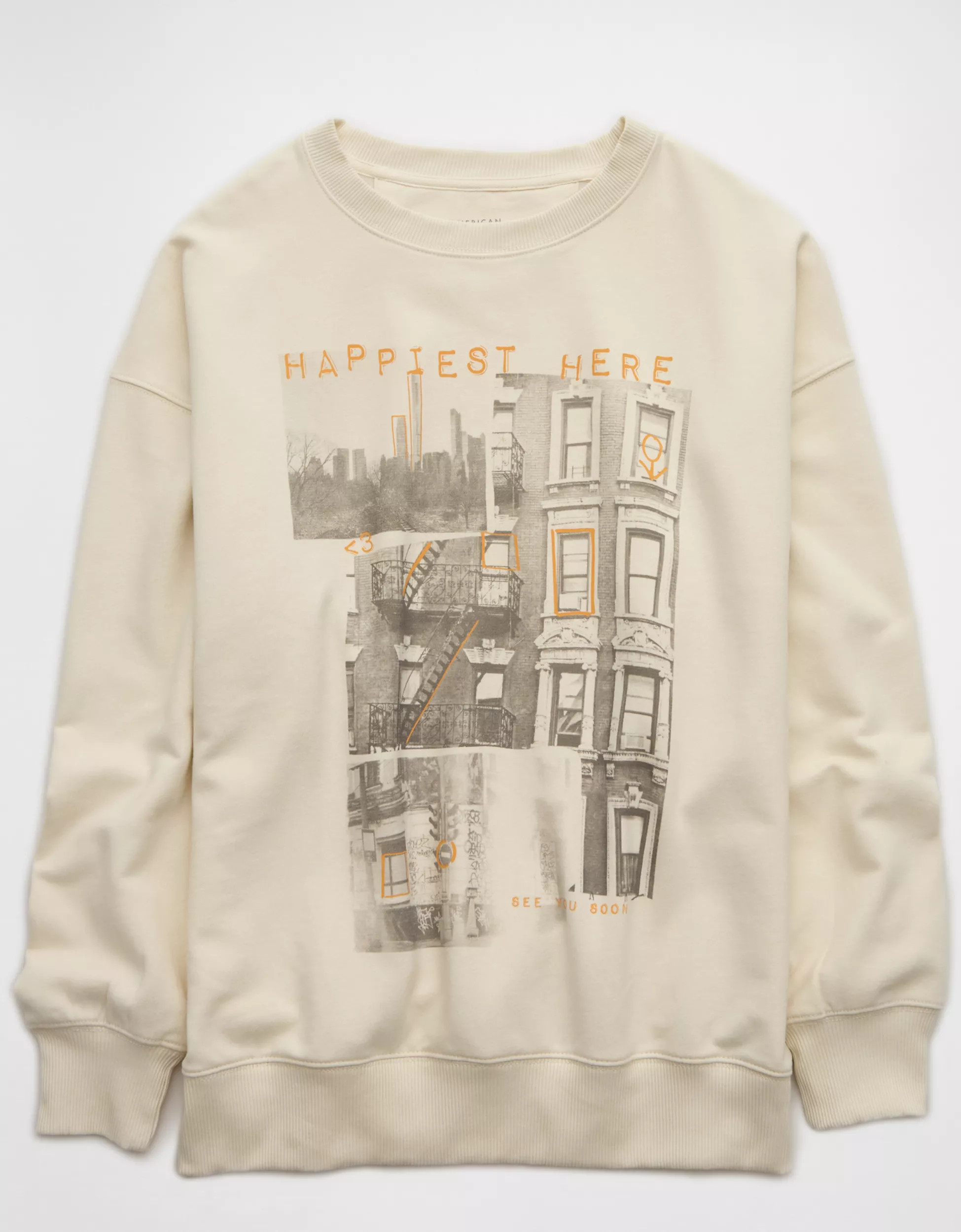 AE Oversized Graphic Crew Neck Sweatshirt | American Eagle Outfitters (US & CA)