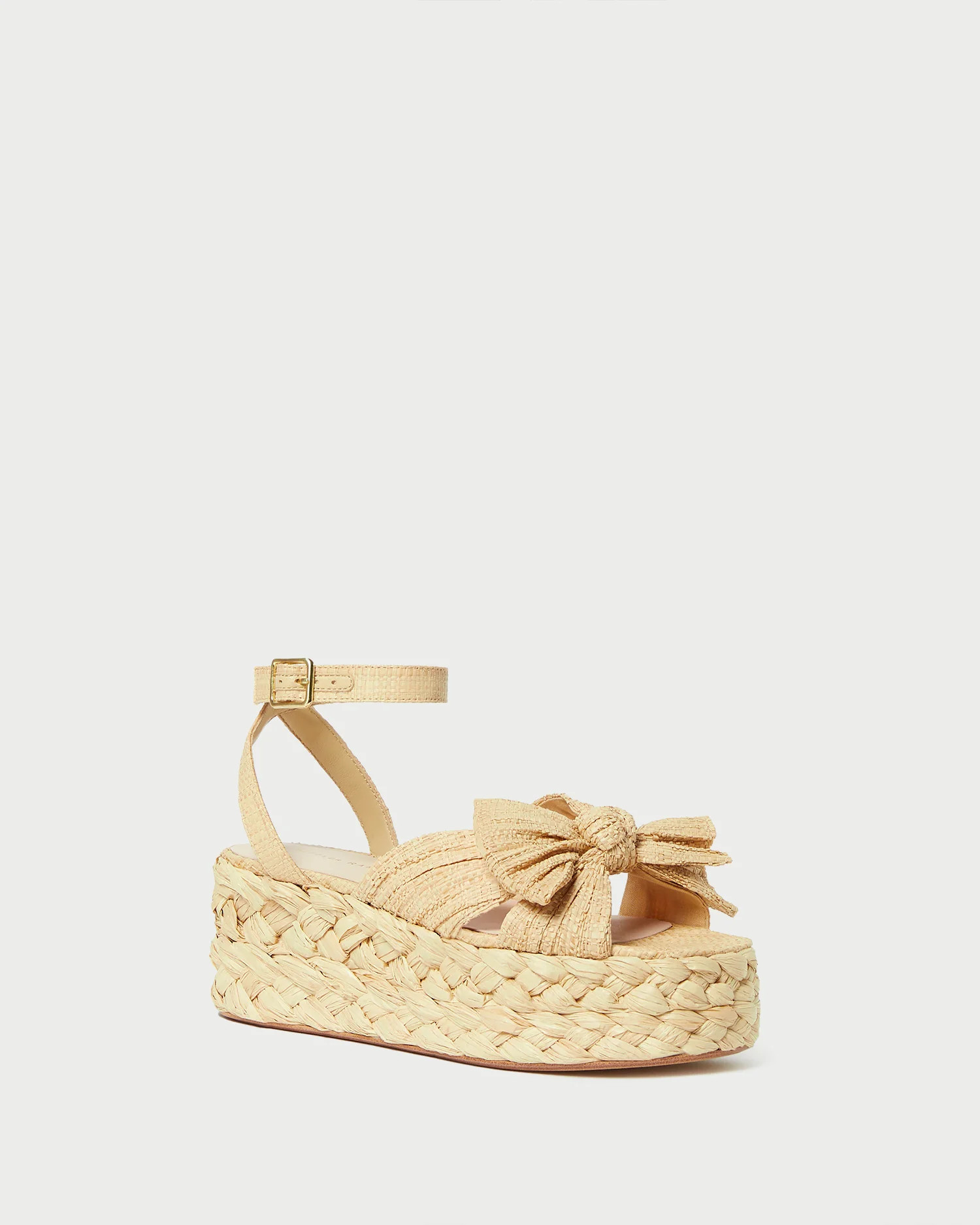 Gaby Natural Pleated Bow Espadrille | Loeffler Randall