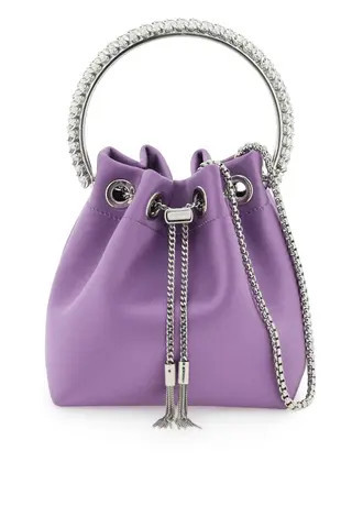 JIMMY CHOO BON BON BUCKET BAG WITH CRYSTAL HANDLE | Residenza725 US
