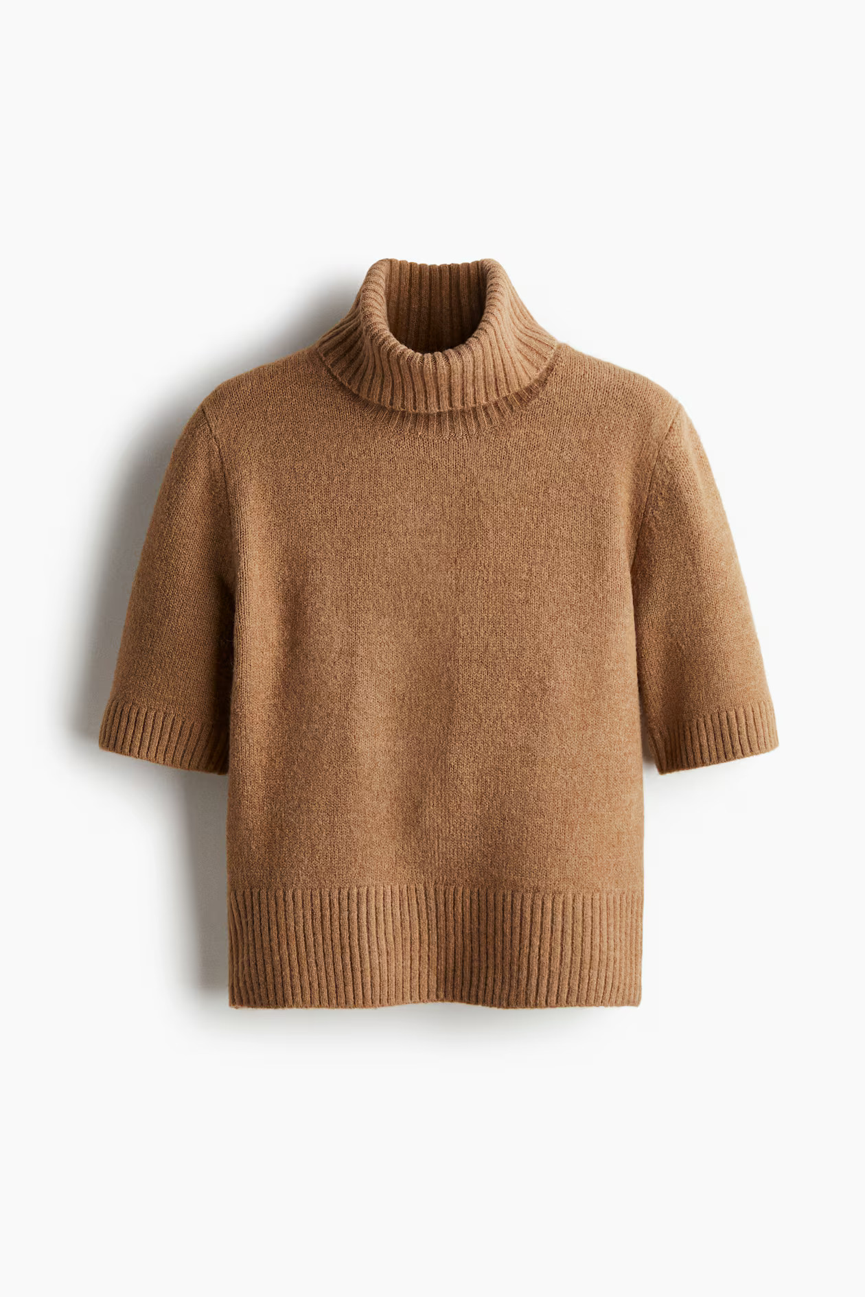 Knit Turtleneck Top - Dark beige - Ladies | H&M US | H&M (US + CA)