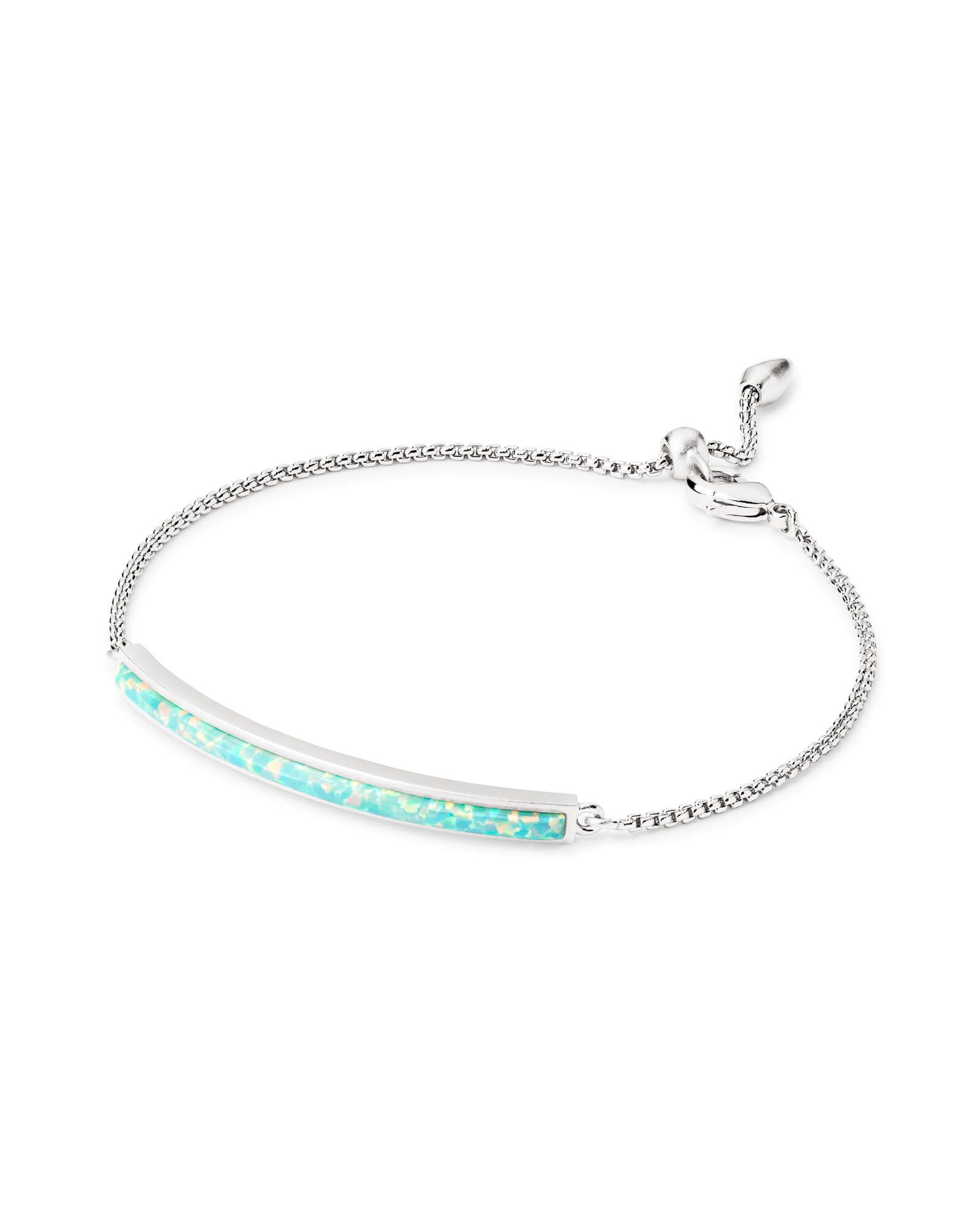 Eloise Ann Bright Silver Chain Bracelet in Mint Kyocera Opal | Kendra Scott