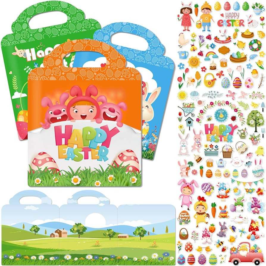 3 Sets Easter Reusable Sticker Books for Kids 2-4, Spring Themed Removable Static Adhesive Sticke... | Amazon (US)