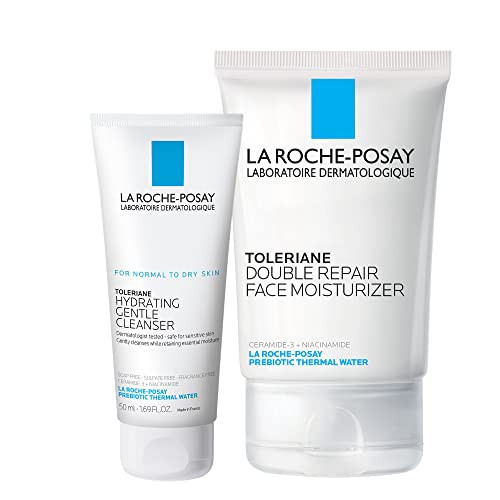 La Roche-Posay Toleraine Skin Care Set, Double Repair Face Moisturizer 100ml & Hydrating Gentle Cleanser 50ml, Oil Free Moisturizer & Face Wash | Amazon (US)