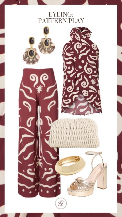 Pattern play
Vacation look
Printed matching set
