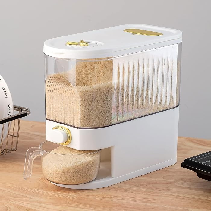Gagee 11 Lbs Rice Dispenser, Grain Container Storage with Lid Measuring Cylinder Moisture Proof H... | Amazon (US)