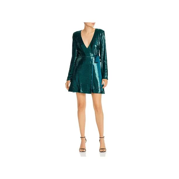 Ramy Brook Womens Sequined Mini Wrap Dress | Walmart (US)