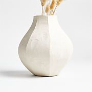 Facette White Vase 8.5" by Athena Calderone + Reviews | Crate & Barrel | Crate & Barrel