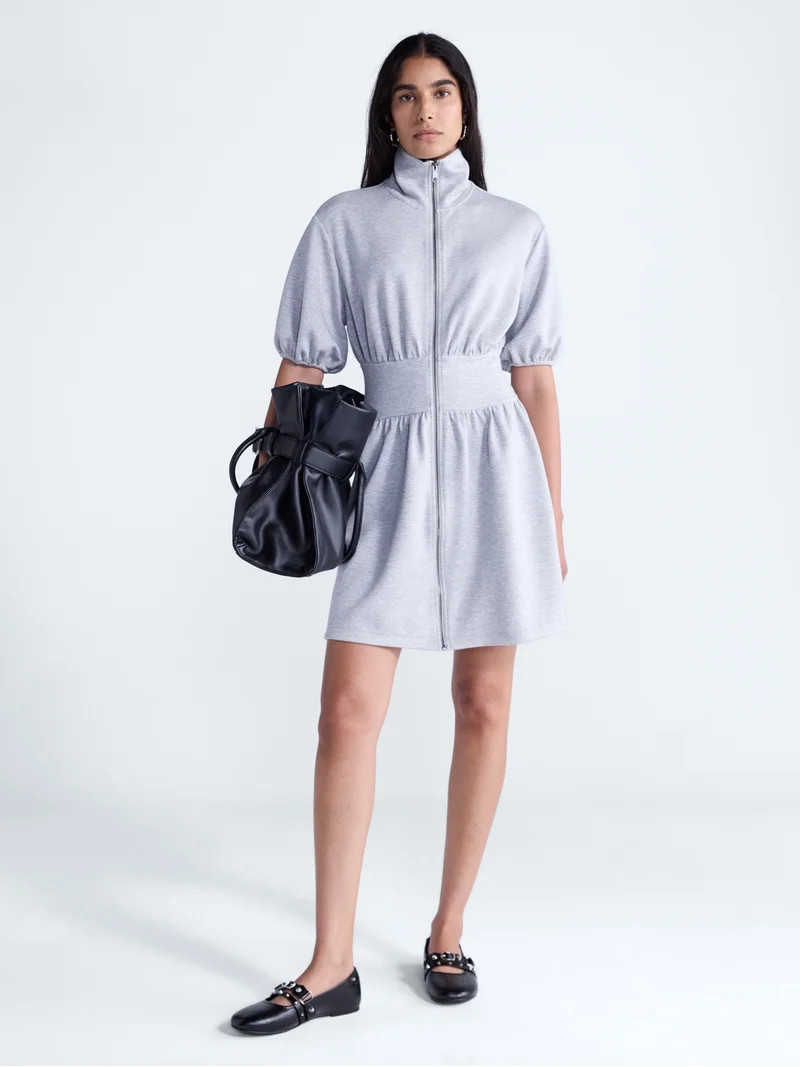 Scoop Women's and Women's Plus Scubaknit Zip Front Dress, Sizes XS-4X | Walmart (US)