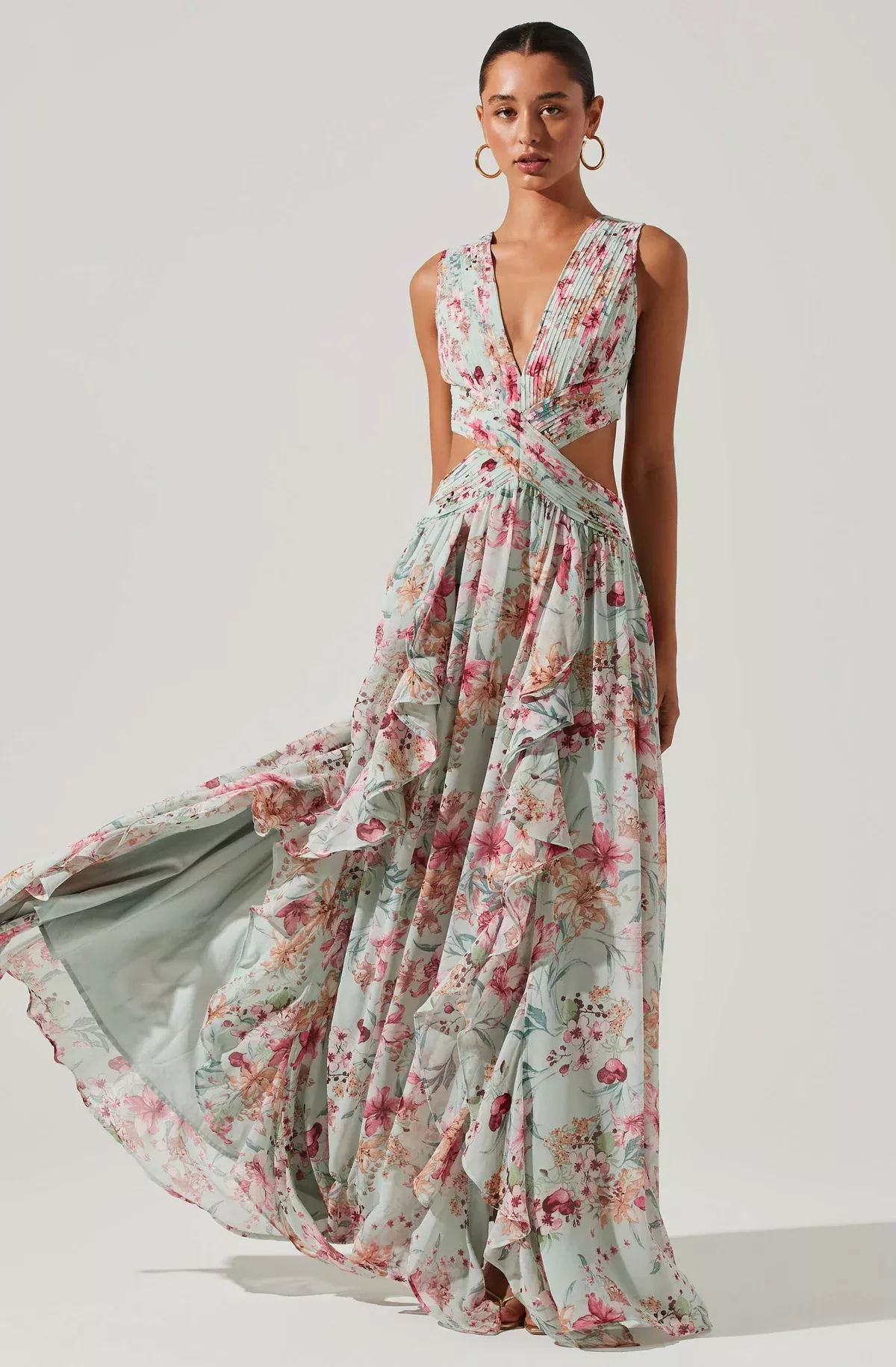 Primrose Floral Strappy Back Maxi Dress